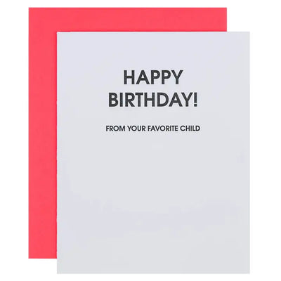 Birthday Favorite Child - Letterpress Card Cards Chez Gagné  Paper Skyscraper Gift Shop Charlotte