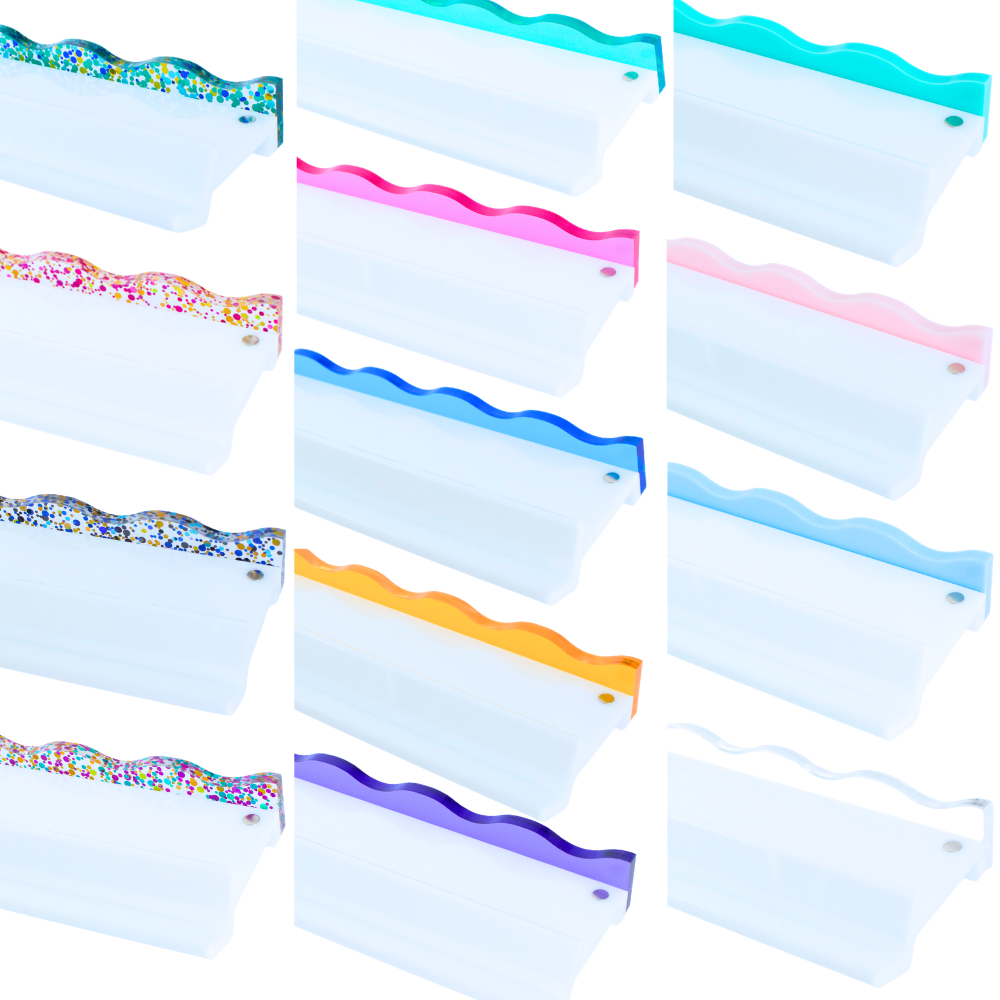 MAHJONG RACK PUSHERS - MAGNETIC  |  Premium Acrylic  |  Set of 4: Confetti-Wavy-Multi-Color