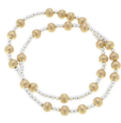 Shelby Ball Bead Stretch Bracelet Set | Satin Two Tone  Canvas Style  Paper Skyscraper Gift Shop Charlotte