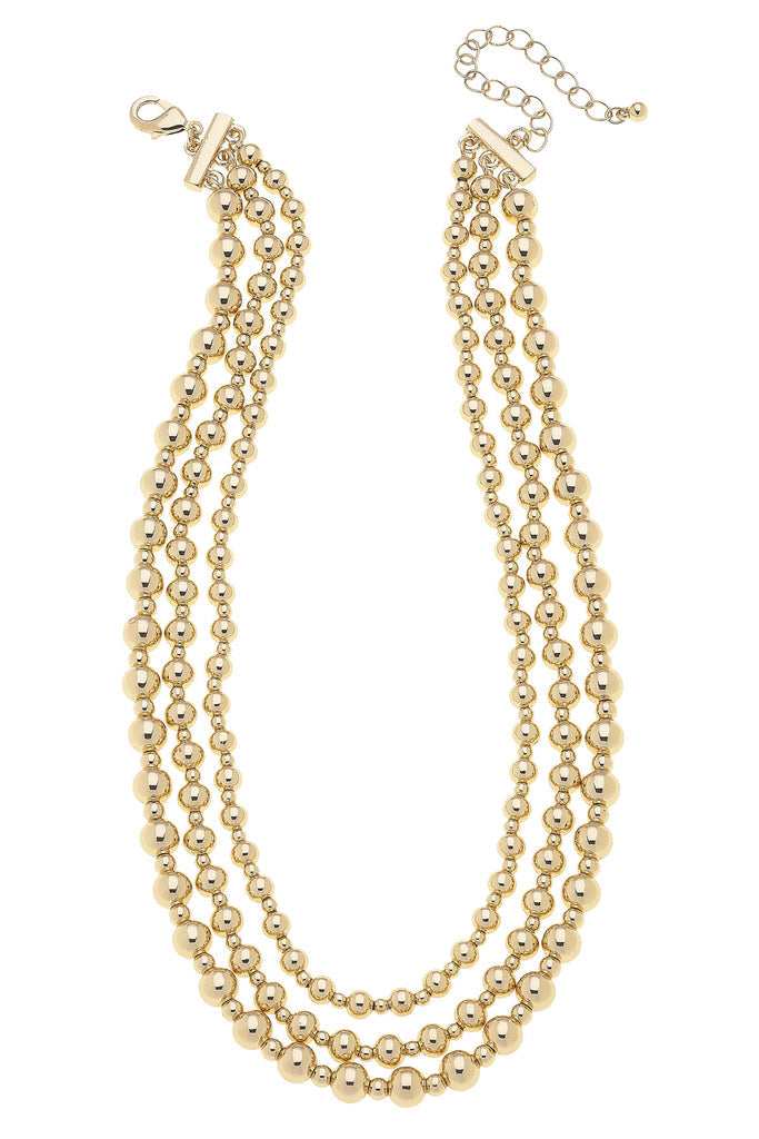 Emory 3-Row Layered Ball Bead Necklace Accessories Canvas Style Paper Skyscraper Gift Shop Charlotte