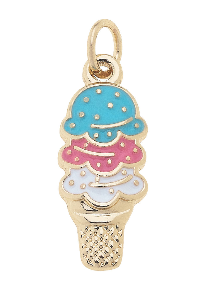 Triple Scoop Ice Cream Cone Charm Accessories Canvas Style Paper Skyscraper Gift Shop Charlotte