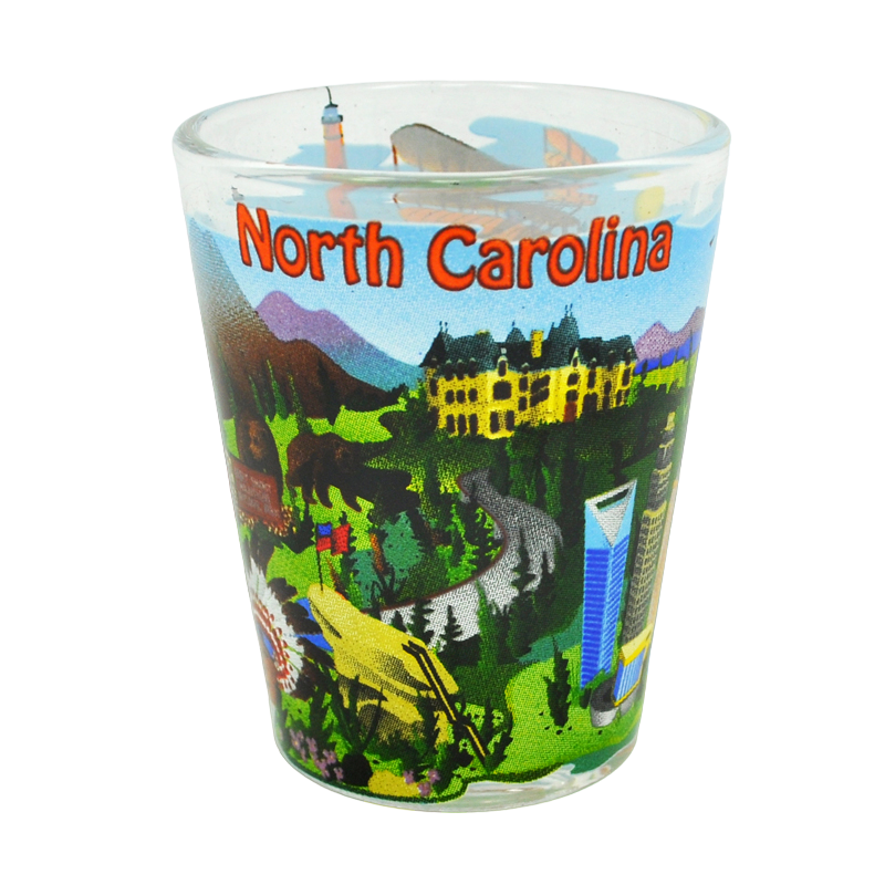 2 Oz. Shot Glass - North Carolina from The Mountains to The Sea