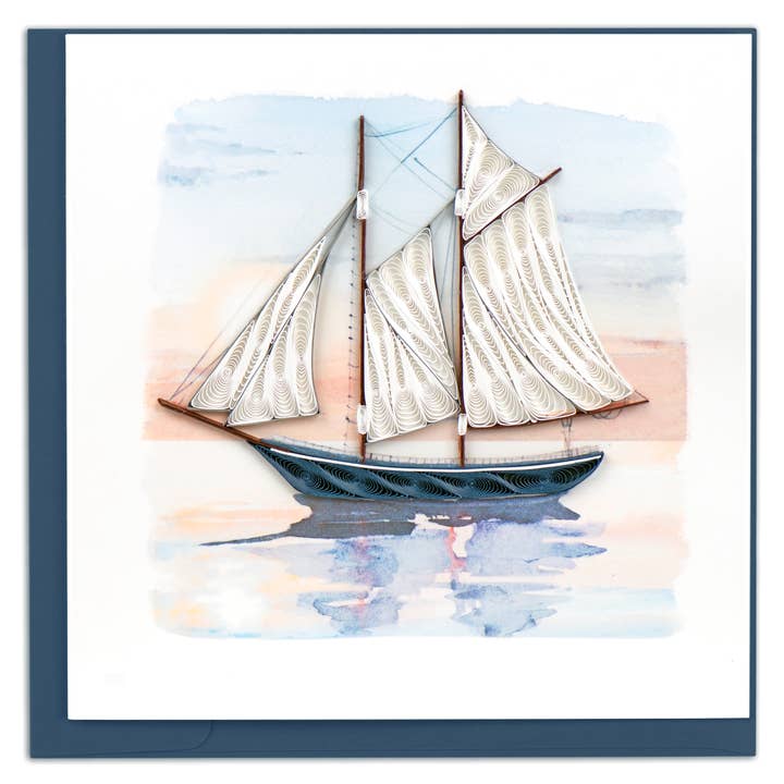 Schooner at Sunset Cards Quilling Card Paper Skyscraper Gift Shop Charlotte