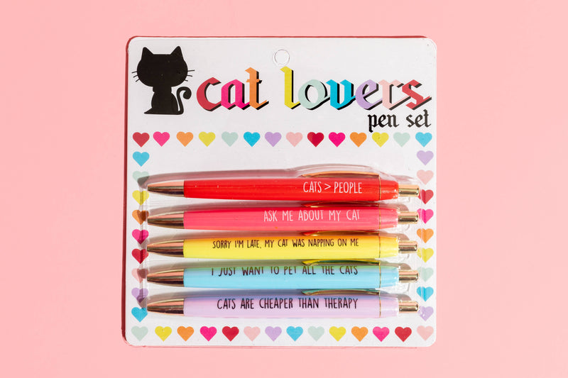 Cat Lovers Pen Set  FUN CLUB  Paper Skyscraper Gift Shop Charlotte