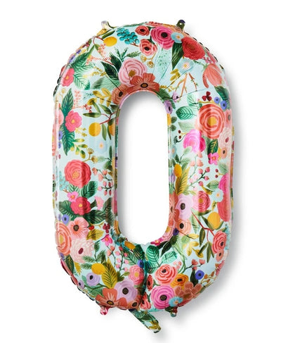 Garden Party Numbered Foil Balloon (0) Party Decor Rifle Paper Co  Paper Skyscraper Gift Shop Charlotte