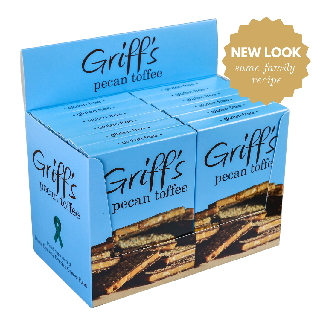 Griff's Pecan Toffee - 2oz Dark Chocolate Toffee Candy Griff's Toffee Paper Skyscraper Gift Shop Charlotte