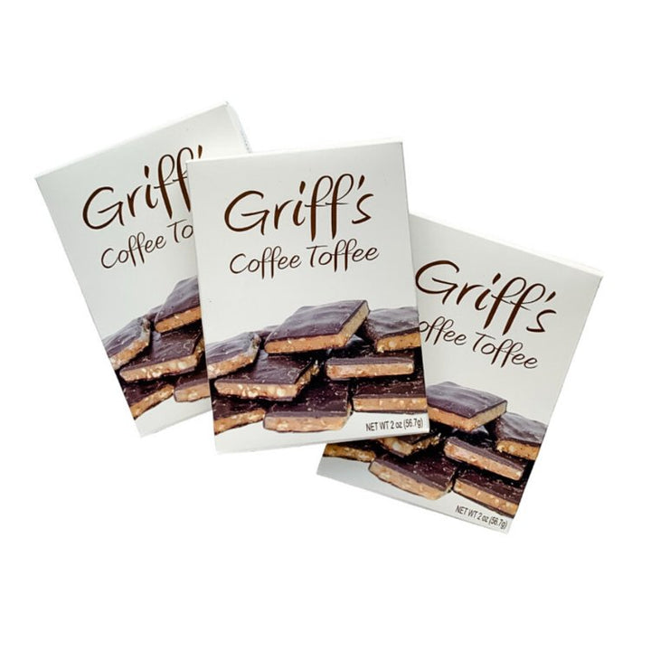 Griff's Coffee Toffee Dark Chocolate Toffee | 2oz Confectionery Griff's Toffee Paper Skyscraper Gift Shop Charlotte