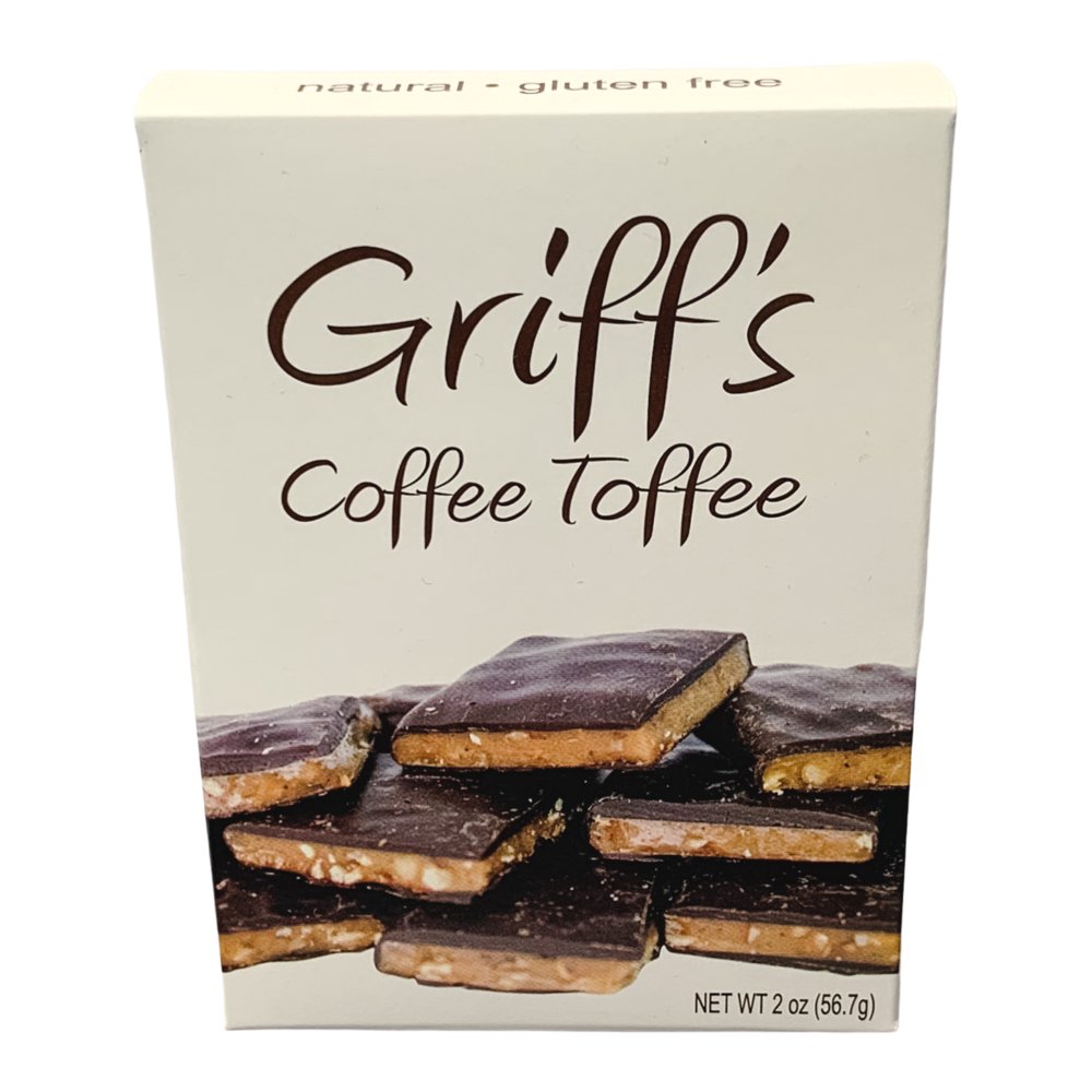 Griff's Coffee Toffee Dark Chocolate Toffee | 2oz Confectionery Griff's Toffee Paper Skyscraper Gift Shop Charlotte