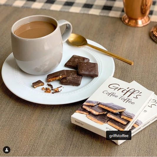 Griff's Coffee Toffee Dark Chocolate Toffee | 2oz Confectionery Griff's Toffee Paper Skyscraper Gift Shop Charlotte