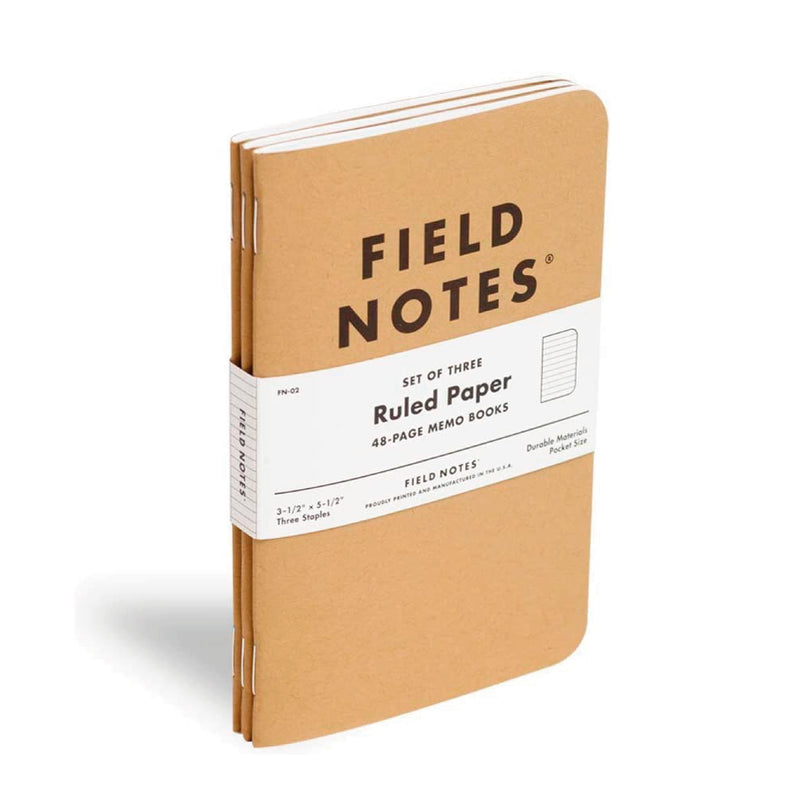 Field Notes | 3 Pack | Ruled | Brown Kraft Notebooks Field Notes Brand  Paper Skyscraper Gift Shop Charlotte