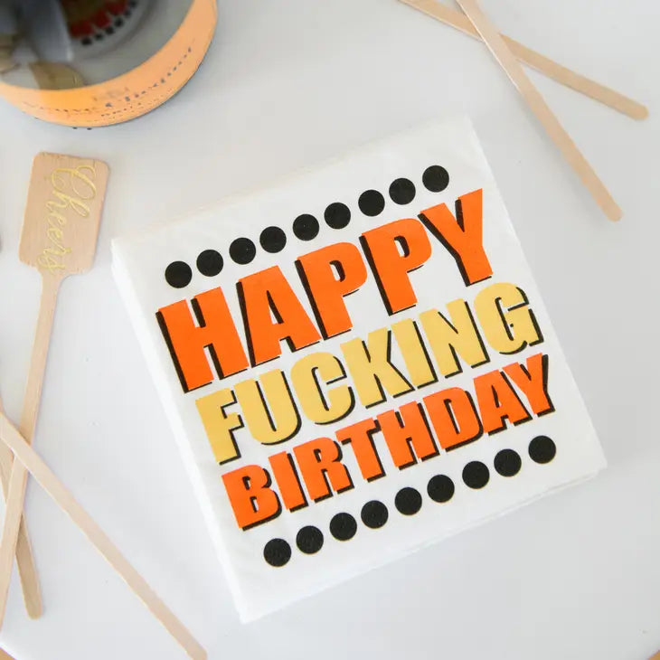 Cocktail Napkins | Happy F*** Birthday Napkins Twisted Wares  Paper Skyscraper Gift Shop Charlotte