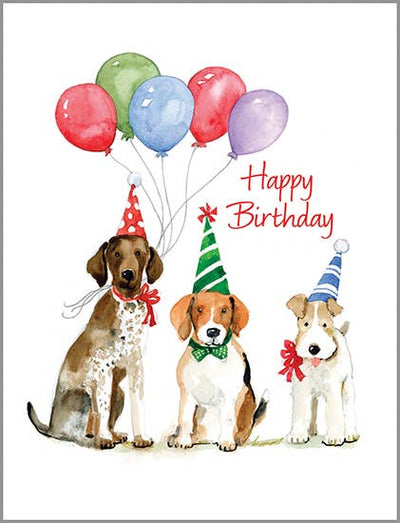 Birthday Card - Birthday Party Dogs  GINA B DESIGNS  Paper Skyscraper Gift Shop Charlotte