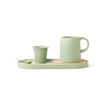 Ceramic Tea Infuser Mug - Sage, 11 oz