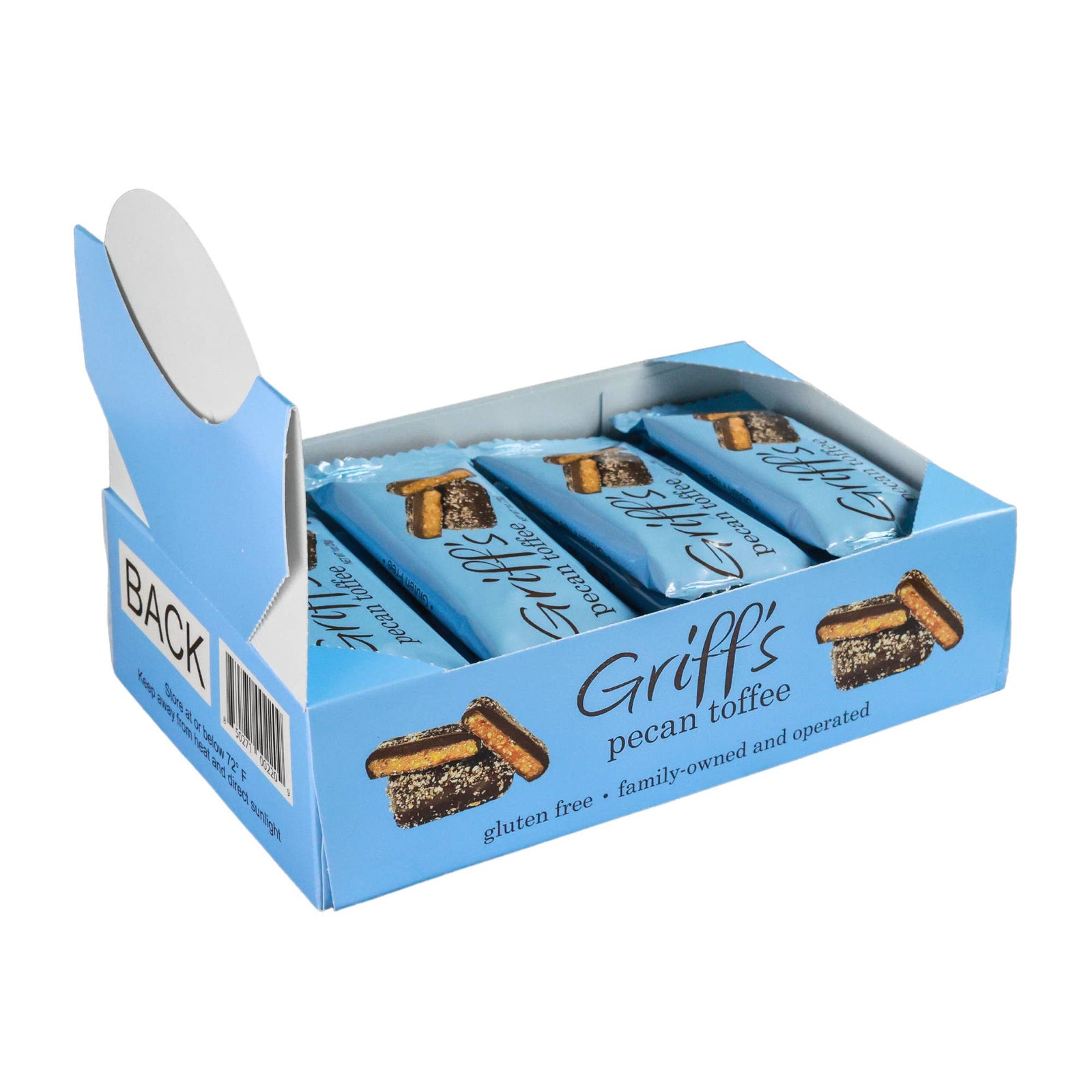 Griff's Pecan Toffee Dark Chocolate Toffee | 1oz Candy & Chocolate Griff's Toffee Paper Skyscraper Gift Shop Charlotte