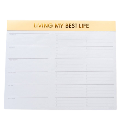 Living My Best Life Weekly Planner Notepad  Chez Gagné  Paper Skyscraper Gift Shop Charlotte