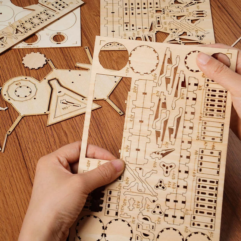 Drum Kit 3D Wooden Puzzle Arts & Crafts Robotime  Paper Skyscraper Gift Shop Charlotte