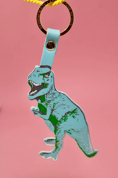 Turquoise T-Rex Key Chain Keychains Ark Colour Design  Paper Skyscraper Gift Shop Charlotte
