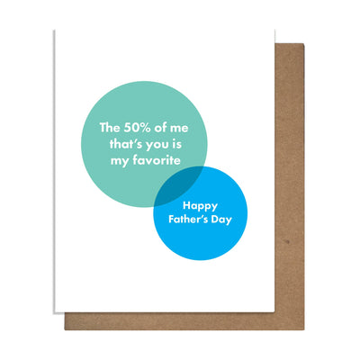 Fifty Percent Dad - Father's Day Card  Pretty Alright Goods  Paper Skyscraper Gift Shop Charlotte