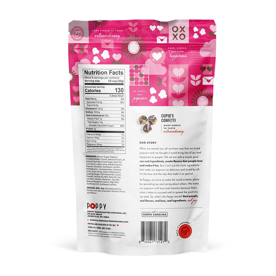 Poppy Handcrafted Popcorn | Cupid's Confetti - 8.5oz