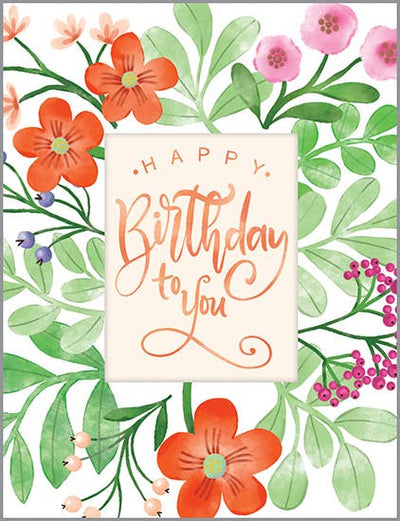 Birthday Greeting Card - Birthday Blossoms  GINA B DESIGNS  Paper Skyscraper Gift Shop Charlotte