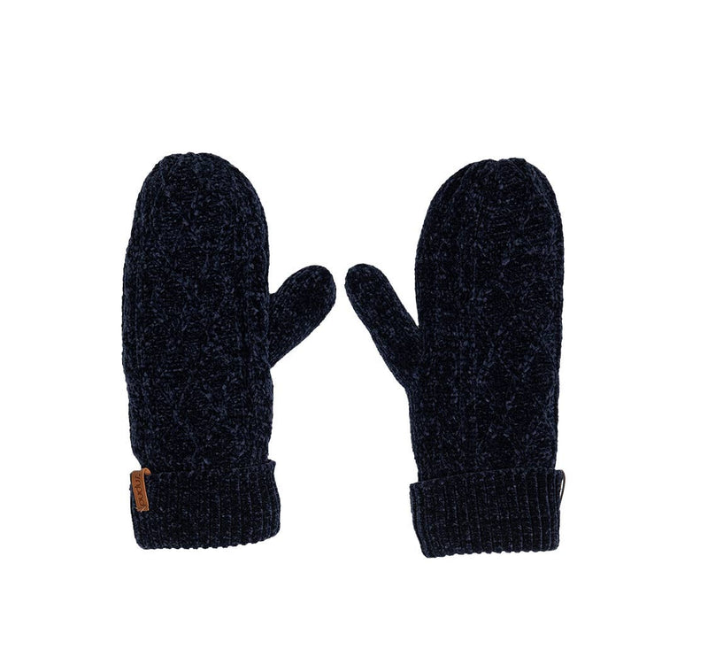 Recycled Mittens Chenille Adults | Black  Pudus  Paper Skyscraper Gift Shop Charlotte