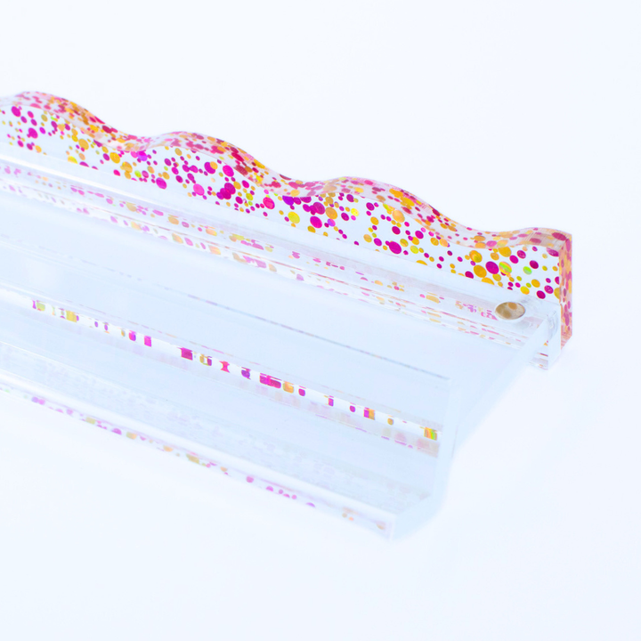 MAHJONG RACK PUSHERS - MAGNETIC  |  Premium Acrylic  |  Set of 4: Confetti-Wavy-Multi-Color