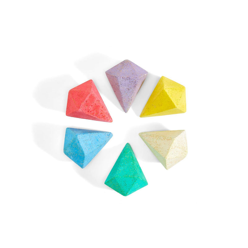 S/6 Diamond Chalk w/Glitter in Gift Box Kids Toys Two&