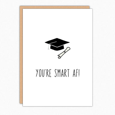 You're Smart AF IN307 Funny Graduation Card Cards In A Nutshell Studio  Paper Skyscraper Gift Shop Charlotte