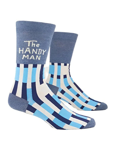 The Handyman Men's Socks Socks Blue Q  Paper Skyscraper Gift Shop Charlotte
