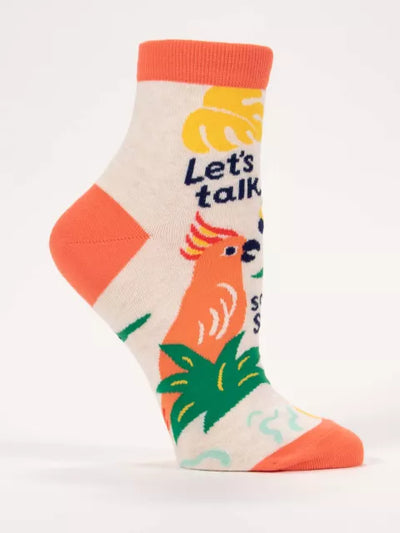 Women's Ankle Socks - Talk Some Sh*t Socks Blue Q  Paper Skyscraper Gift Shop Charlotte