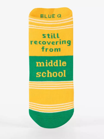 Middle School S M Sneaker Socks  Blue Q  Paper Skyscraper Gift Shop Charlotte