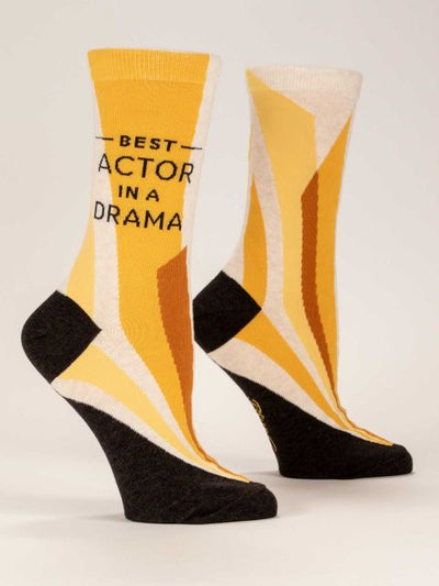 Best Actor in A Drama Women's Crew Socks Socks Blue Q  Paper Skyscraper Gift Shop Charlotte
