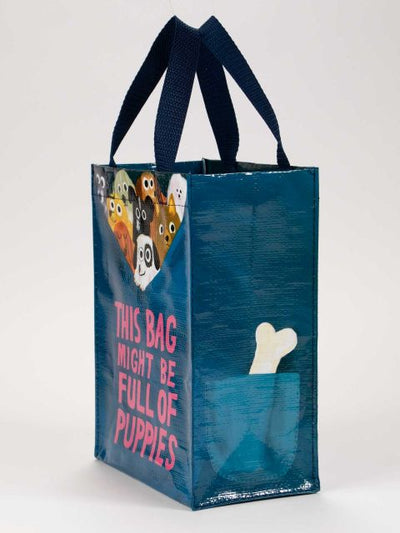 This Bag Might Be Full of Puppies Handy Tote Totes Blue Q  Paper Skyscraper Gift Shop Charlotte