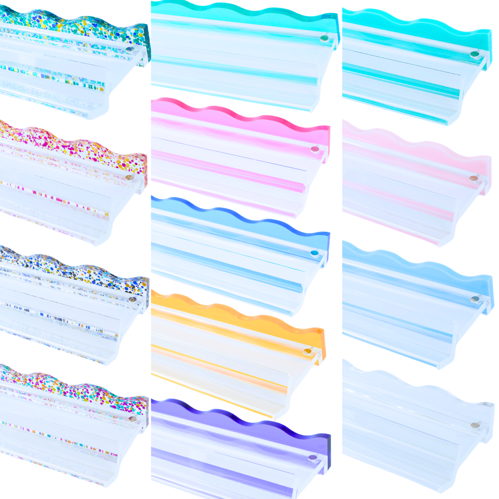 MAHJONG RACK PUSHERS - MAGNETIC  |  Premium Acrylic  |  Set of 4: Confetti-Wavy-Multi-Color