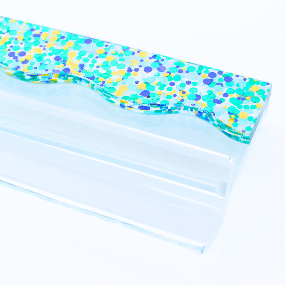 MAHJONG RACK PUSHERS - MAGNETIC  |  Premium Acrylic  |  Set of 4: Confetti-Wavy-Multi-Color