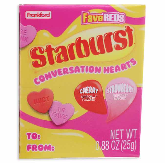 Starburst Conversation Hearts Box Valentine's Day Redstone Foods  Paper Skyscraper Gift Shop Charlotte