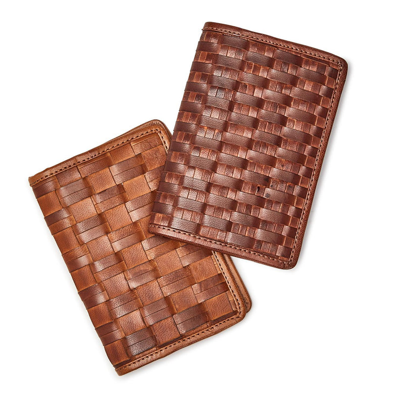 Chestnut Woven Leather Passport Holder | Assorted Travel Two&