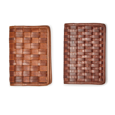 Chestnut Woven Leather Passport Holder | Assorted Travel Two's Company  Paper Skyscraper Gift Shop Charlotte