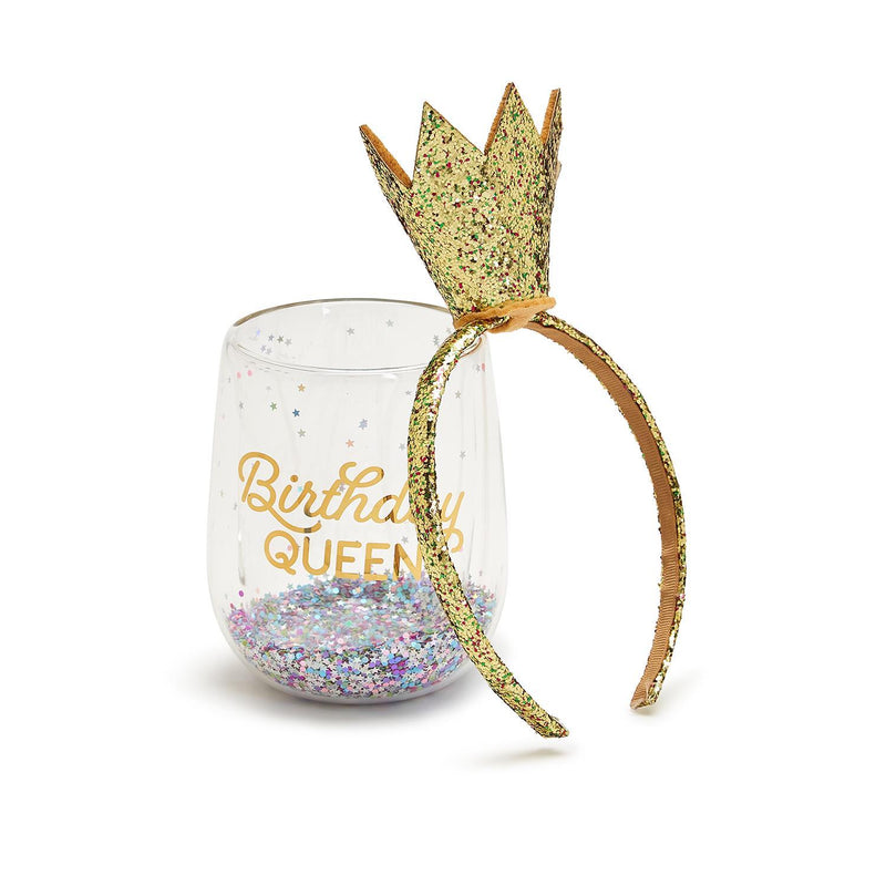 Birthday Stemless Wine Glass and Crown Partyware Two&