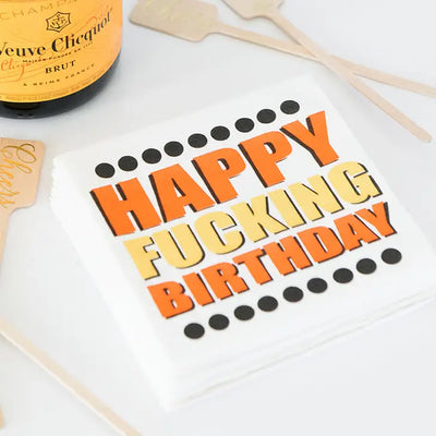 Cocktail Napkins | Happy F*** Birthday Napkins Twisted Wares  Paper Skyscraper Gift Shop Charlotte