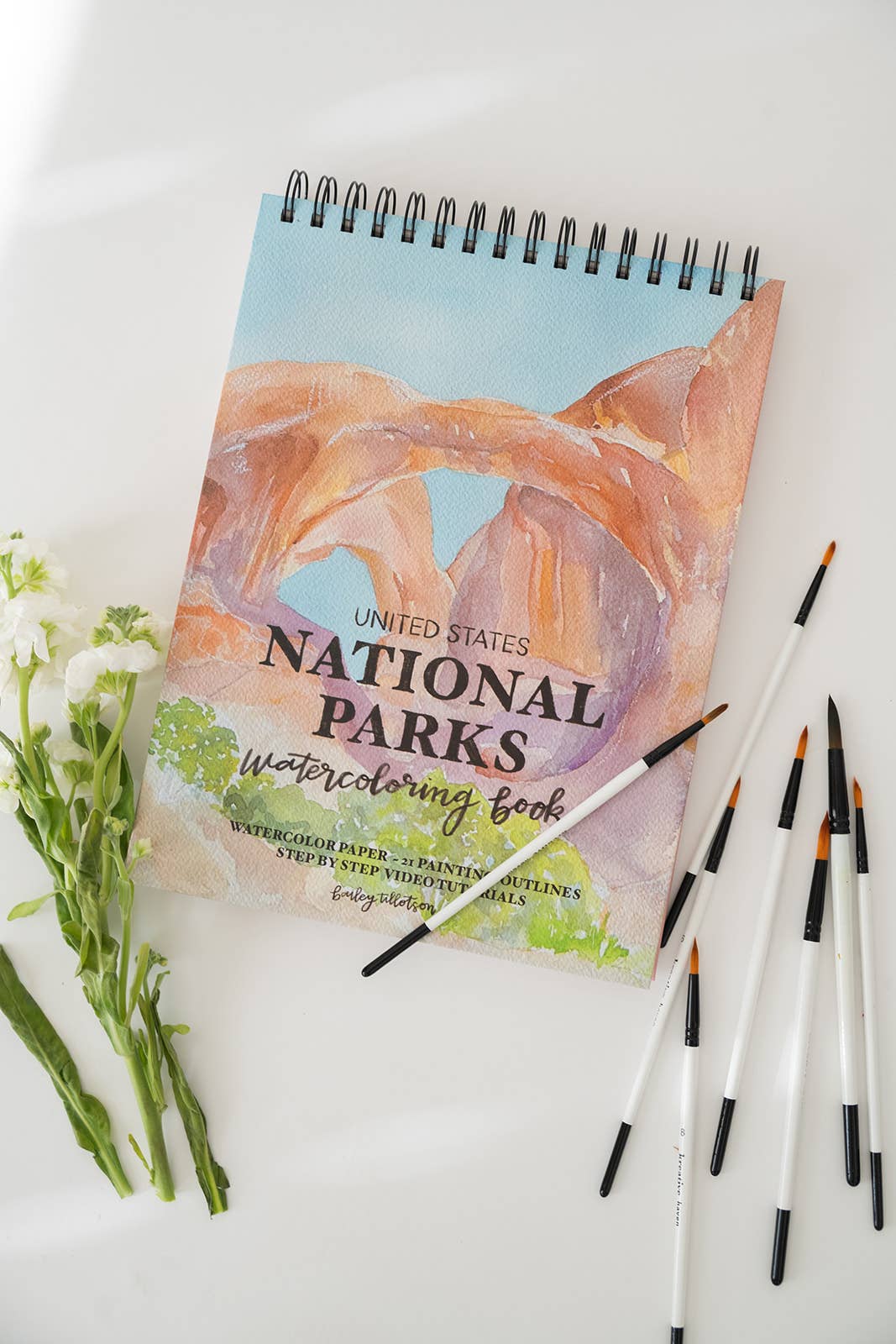 National Parks Watercoloring Book-Outlines w/Video Tutorials
