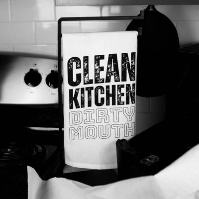 Clean Kitchen Dirty Mouth | Funny Kitchen Towels  Twisted Wares  Paper Skyscraper Gift Shop Charlotte