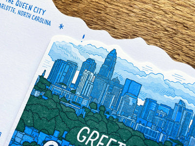 Charlotte, NC Scenic Postcard Cards Noteworthy Paper & Press  Paper Skyscraper Gift Shop Charlotte