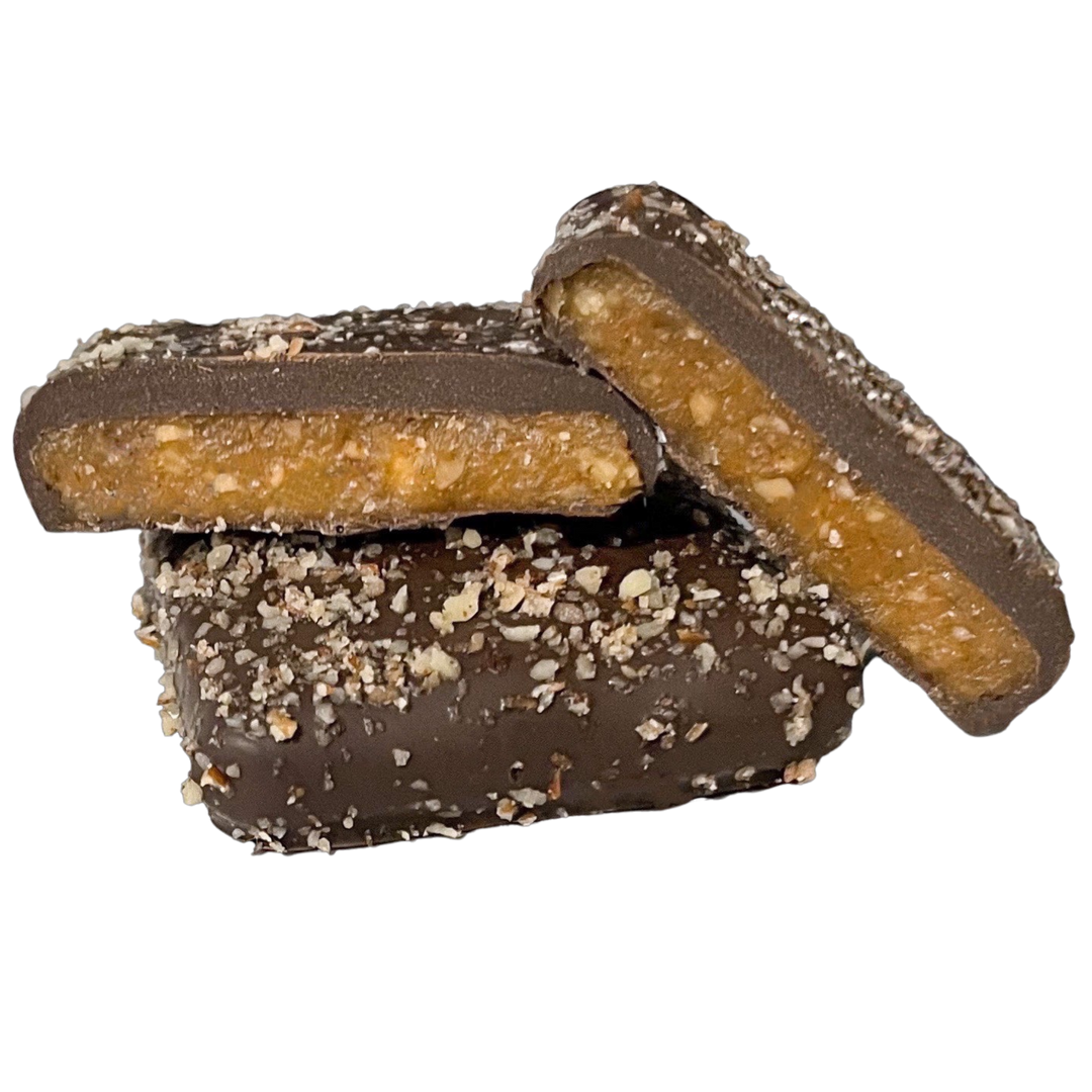 Griff's Pecan Toffee - 2oz Dark Chocolate Toffee Candy Griff's Toffee Paper Skyscraper Gift Shop Charlotte