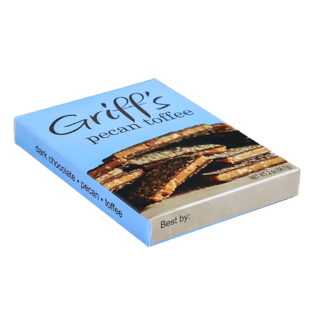 Griff's Pecan Toffee - 2oz Dark Chocolate Toffee Candy Griff's Toffee Paper Skyscraper Gift Shop Charlotte