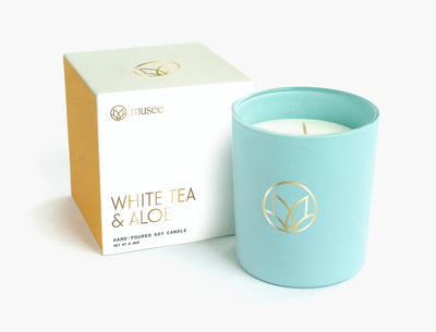 White Tea and Aloe Candle  Musee  Paper Skyscraper Gift Shop Charlotte