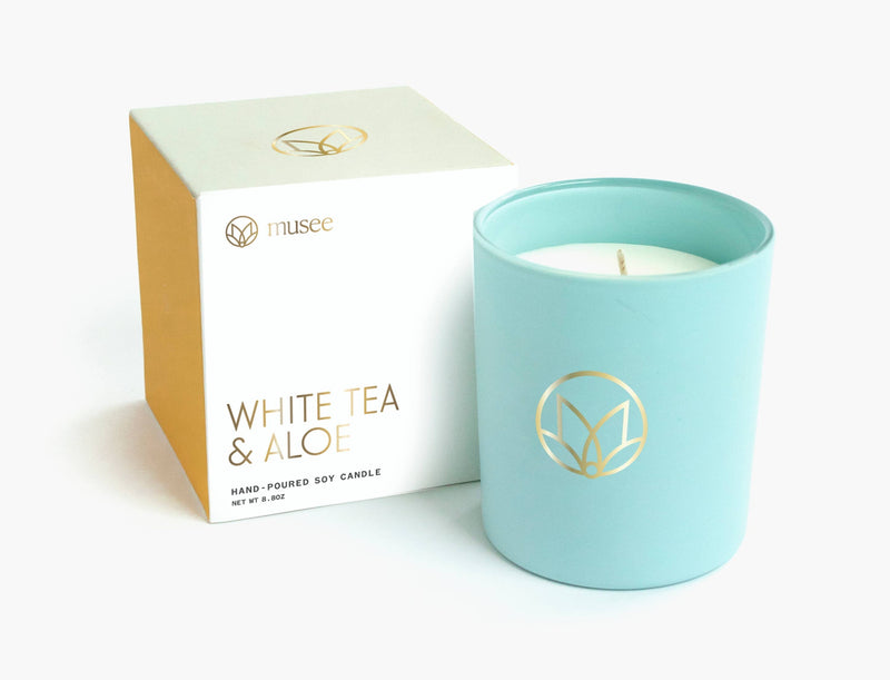 White Tea and Aloe Candle  Musee Bath  Paper Skyscraper Gift Shop Charlotte