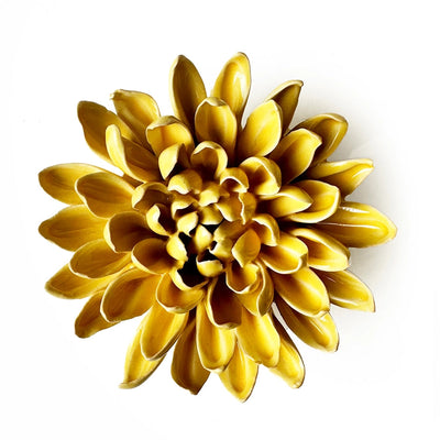 Yellow Ceramic Chrysanthemum Flower with Keyhole | Chive Home Decor CHIVE  Paper Skyscraper Gift Shop Charlotte