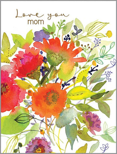 Mother's Day Greeting Card - Bright Zinnias  GINA B DESIGNS  Paper Skyscraper Gift Shop Charlotte