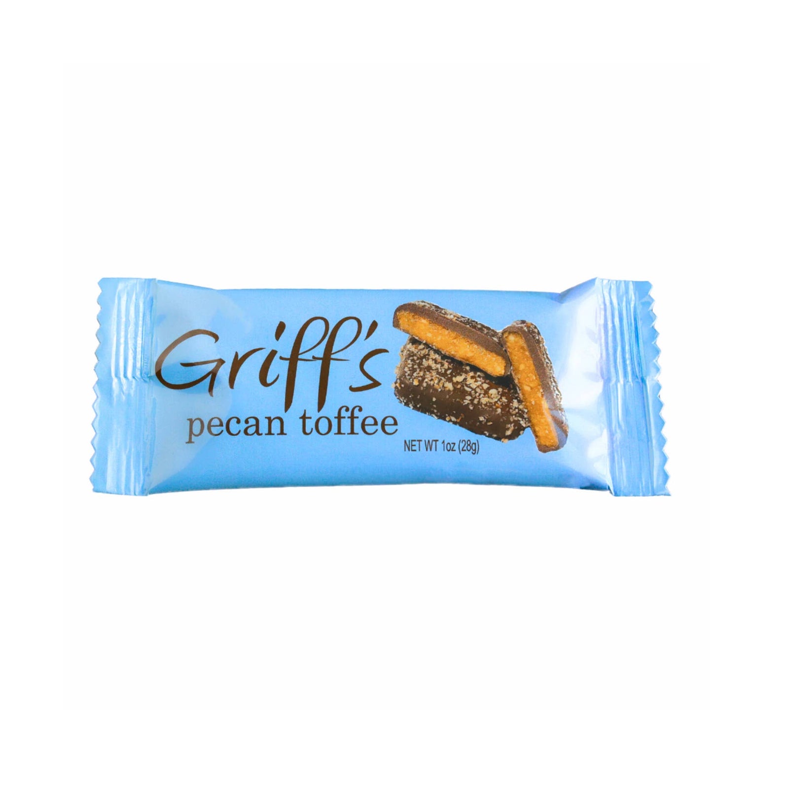Griff's Pecan Toffee Dark Chocolate Toffee | 1oz Candy & Chocolate Griff's Toffee Paper Skyscraper Gift Shop Charlotte